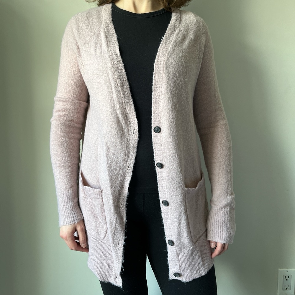 American Eagle Outfitters Fuzzy Pink Cardigan, Size S
